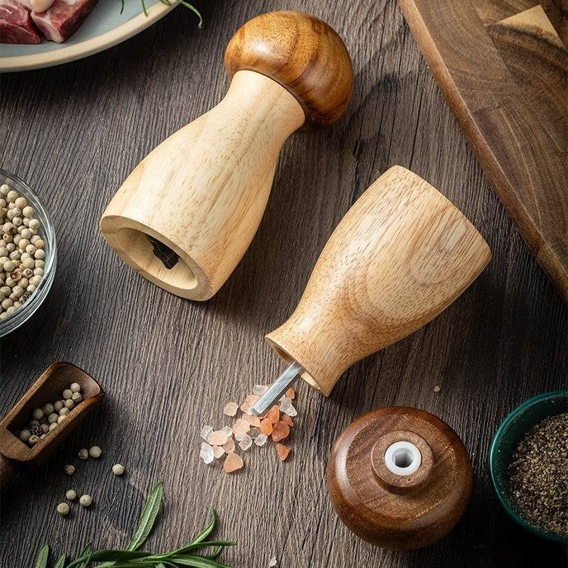 Moulins à sel et poivre en bois – design champignon