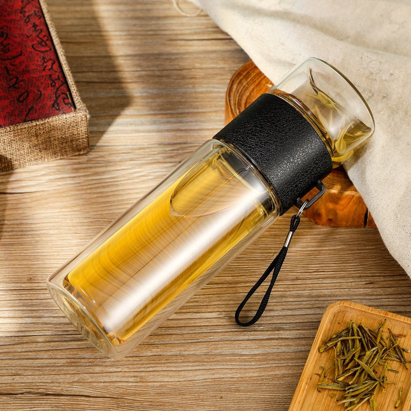 Bouteille à thé portable avec infuseur – verre borosilicate
