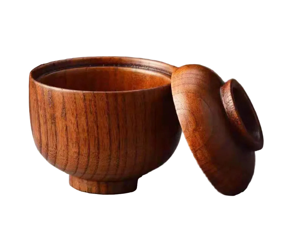 Bol en bois naturel avec couvercle