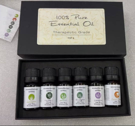 Coffret de 6 huiles essentielles pour aromathérapie