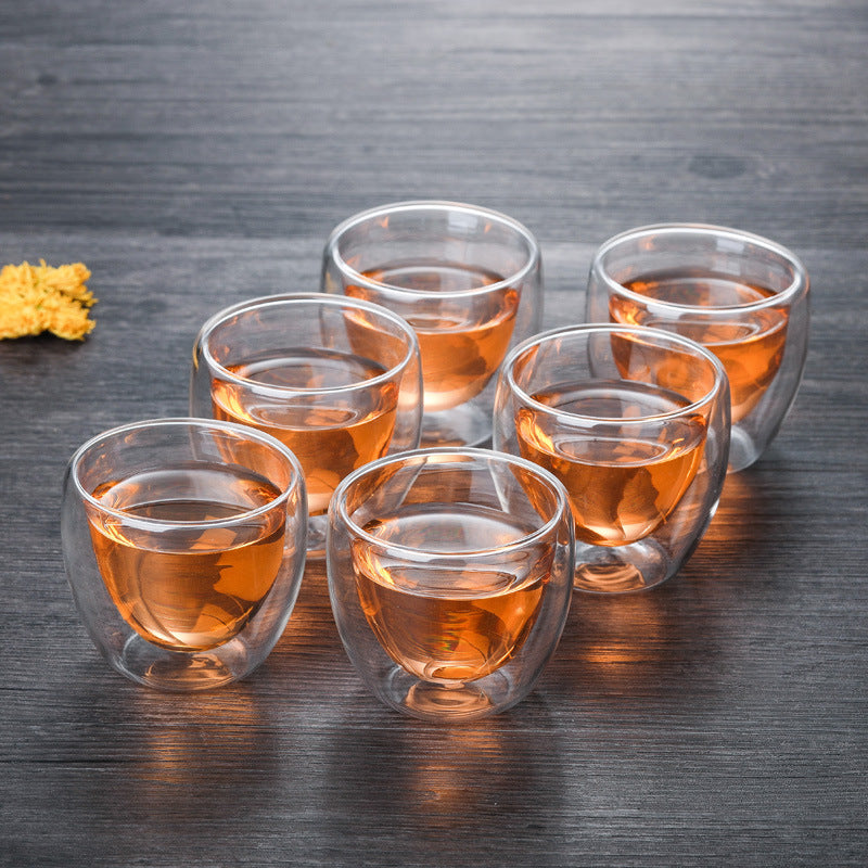 Set de 6 tasses à thé en verre double paroi – style zen