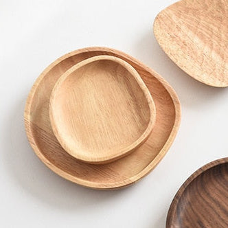 Assiette en bois naturel pour fruits et collations