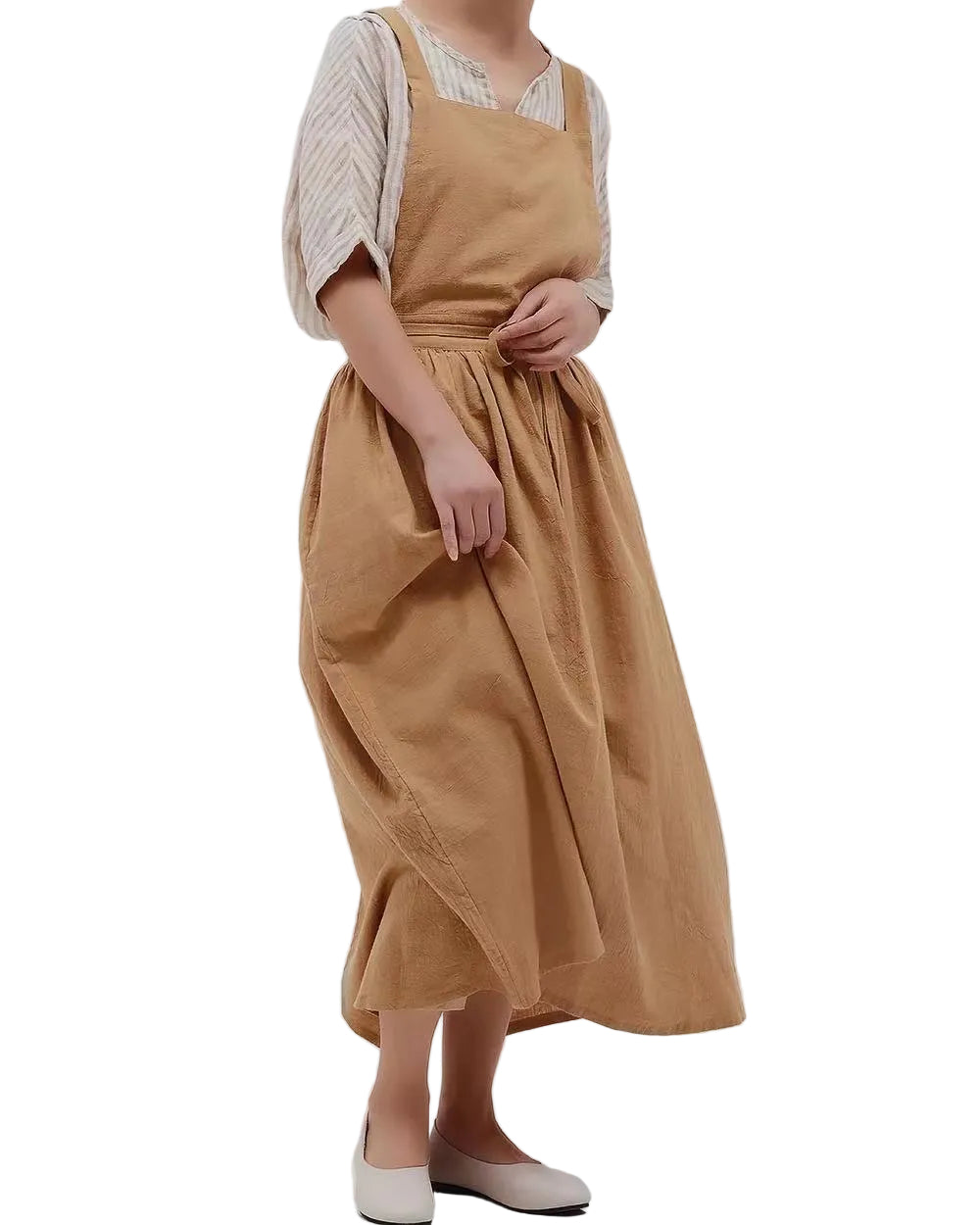 Tablier de cuisine en coton et lin naturel