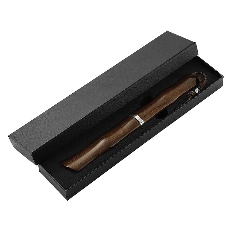 Couteau de cueillette pour champignons avec étui – lame en acier et manche en bois