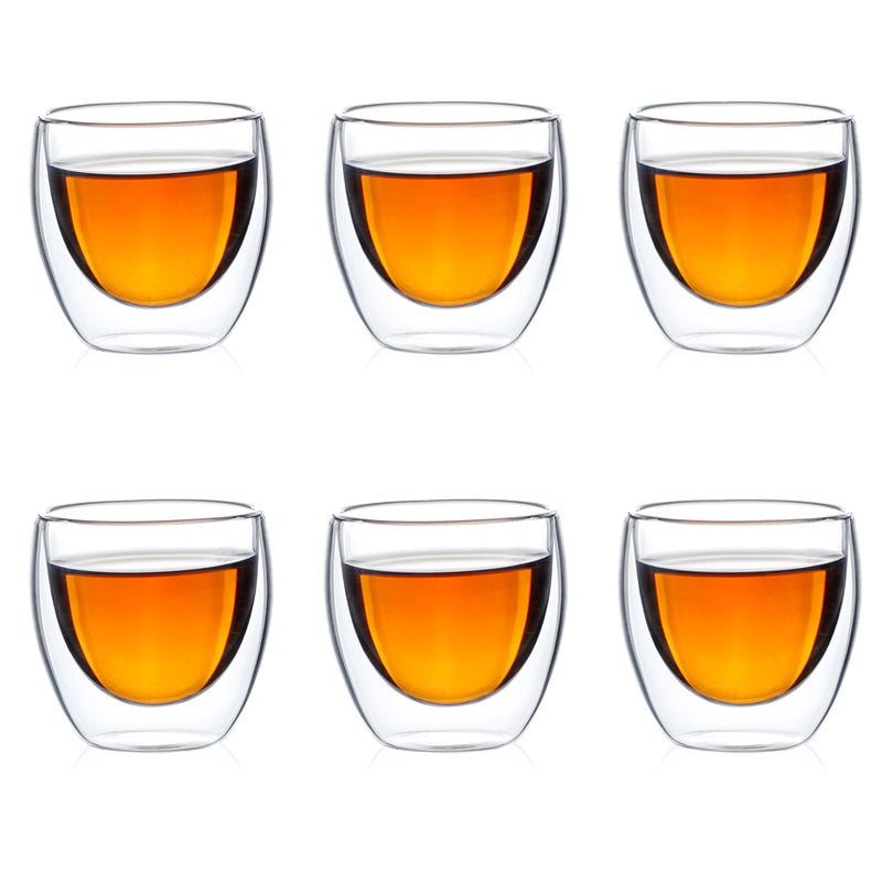 Set de 6 tasses à thé en verre double paroi – style zen
