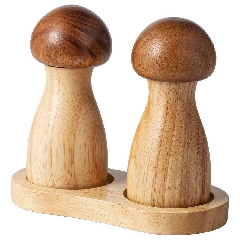 Moulins à sel et poivre en bois – design champignon