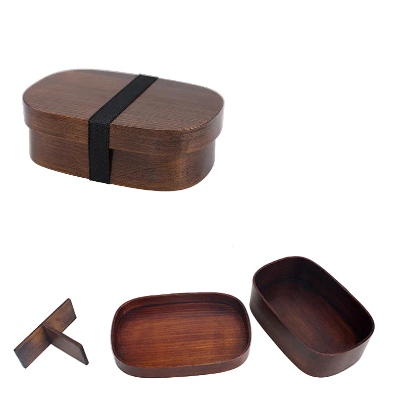Lunch box en bois naturel – boîte repas écologique réutilisable