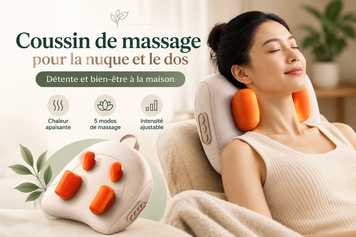 Coussin de massage électrique pour la nuque et le dos