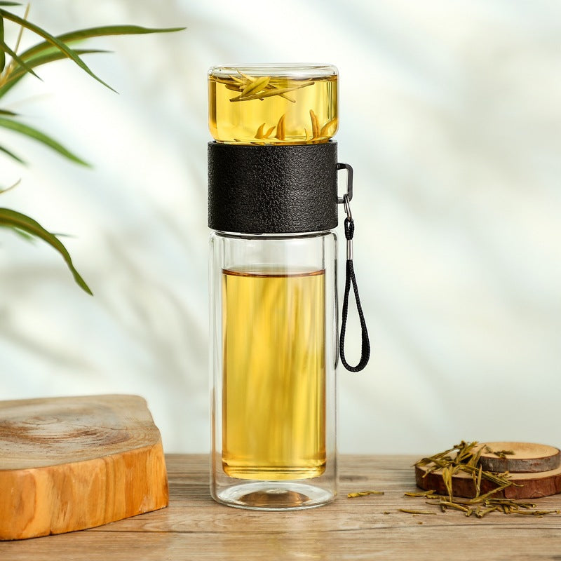Bouteille à thé portable avec infuseur – verre borosilicate