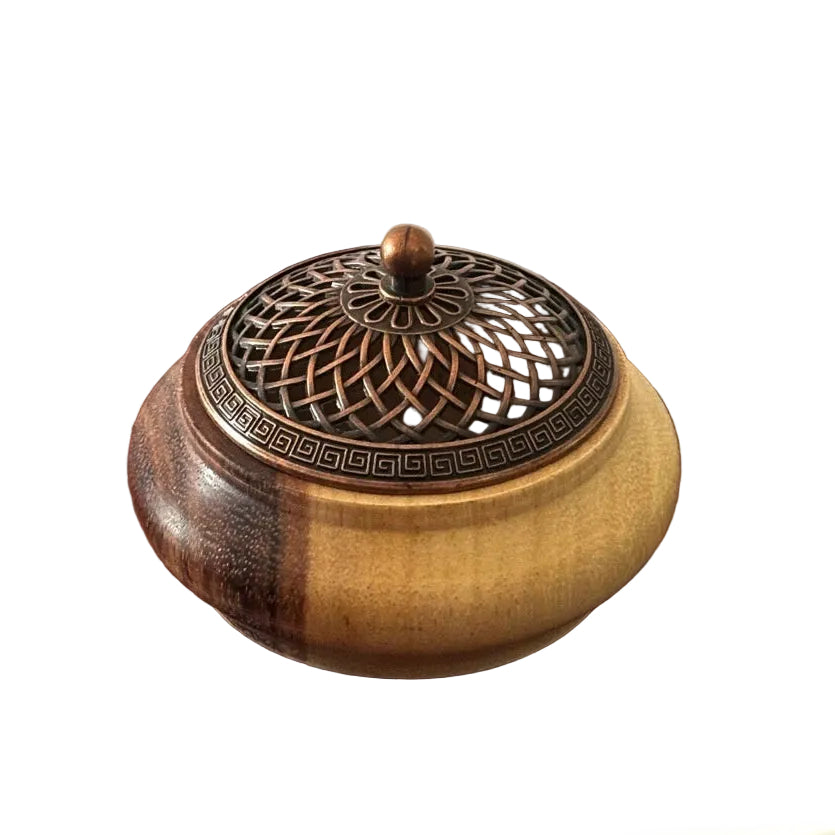 Brûleur d'encens en bois naturel